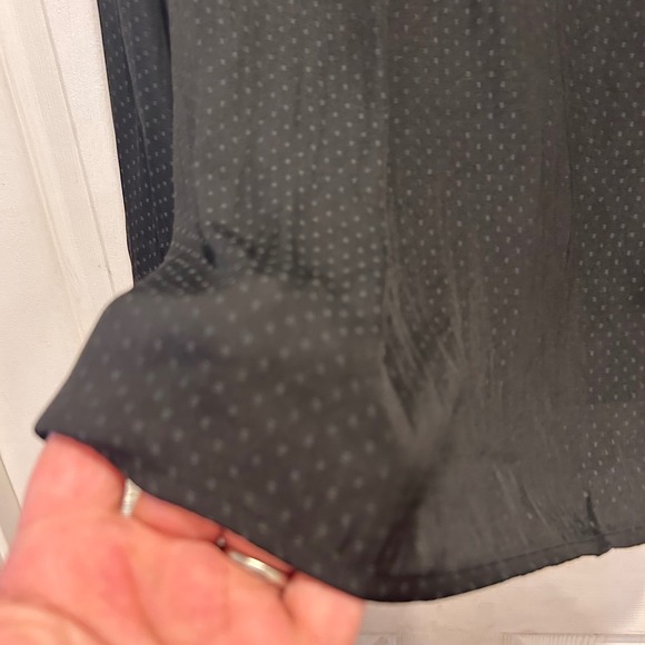 AWARE by Vero Moda Womens Black Long Sleeve Blouse Top Polka Dot Medium‎ - Picture 2 of 6